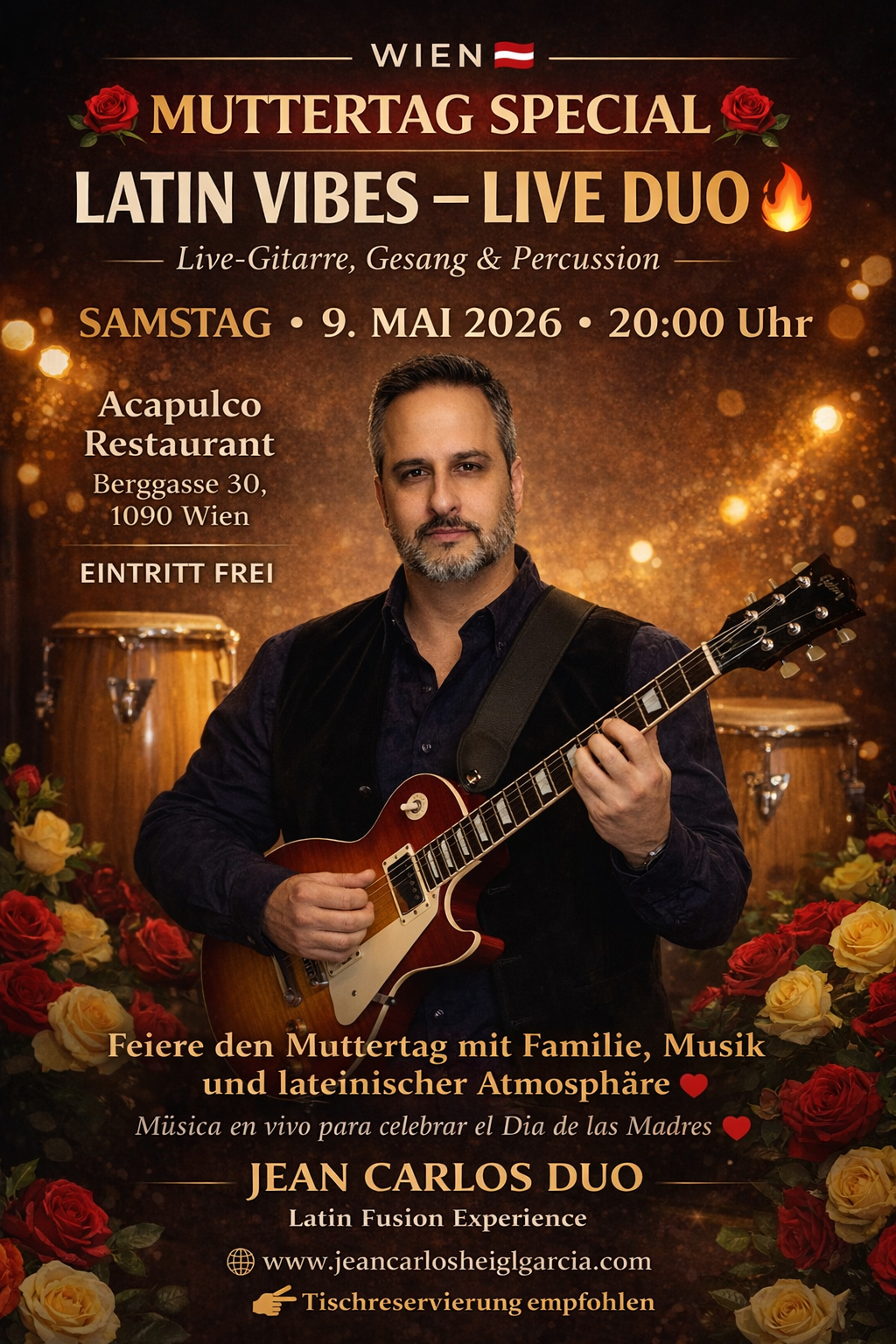 Jean Carlos – Muttertag Special Latin Vibes Live Wien 9 Mai 2026